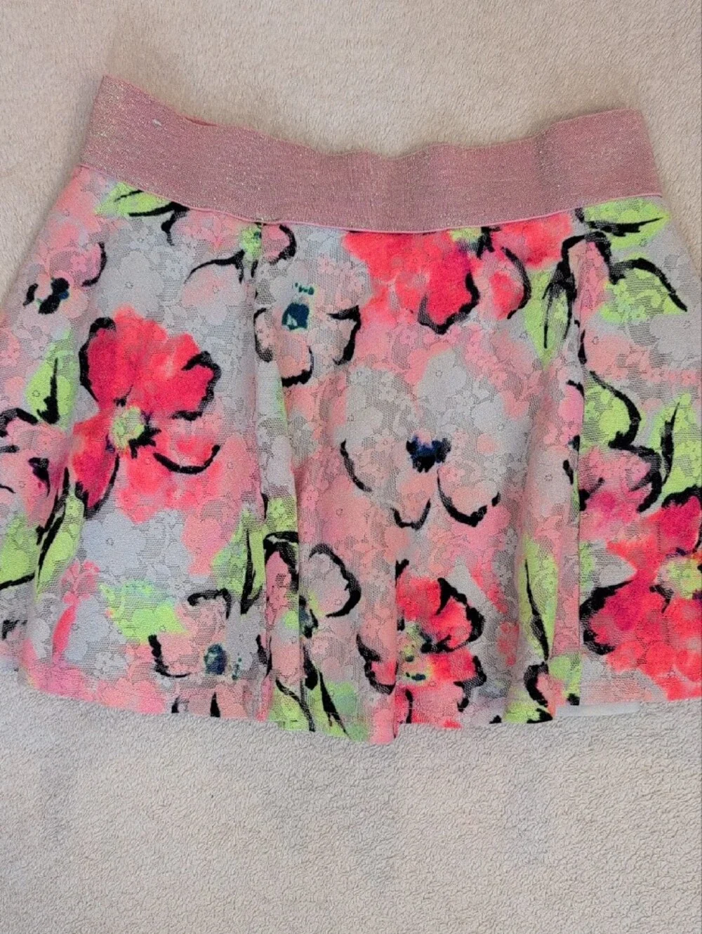 Justice Girls Floral Skirt Bundle Size 10 2 Piece Elastic Waist Lot